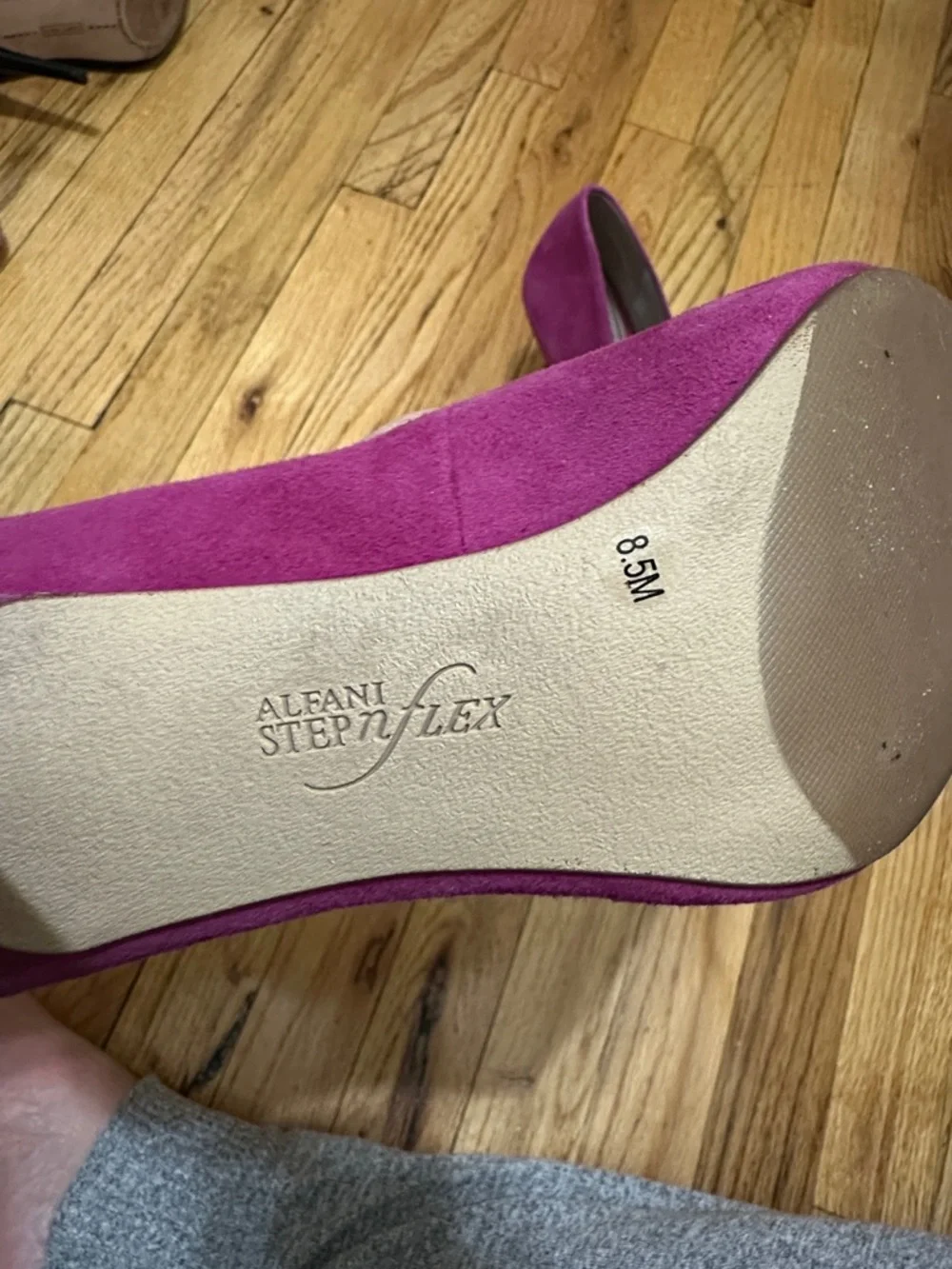 Suede Pointed-Toe Pumps in Deep Magenta - Women - Picture 6 of 6